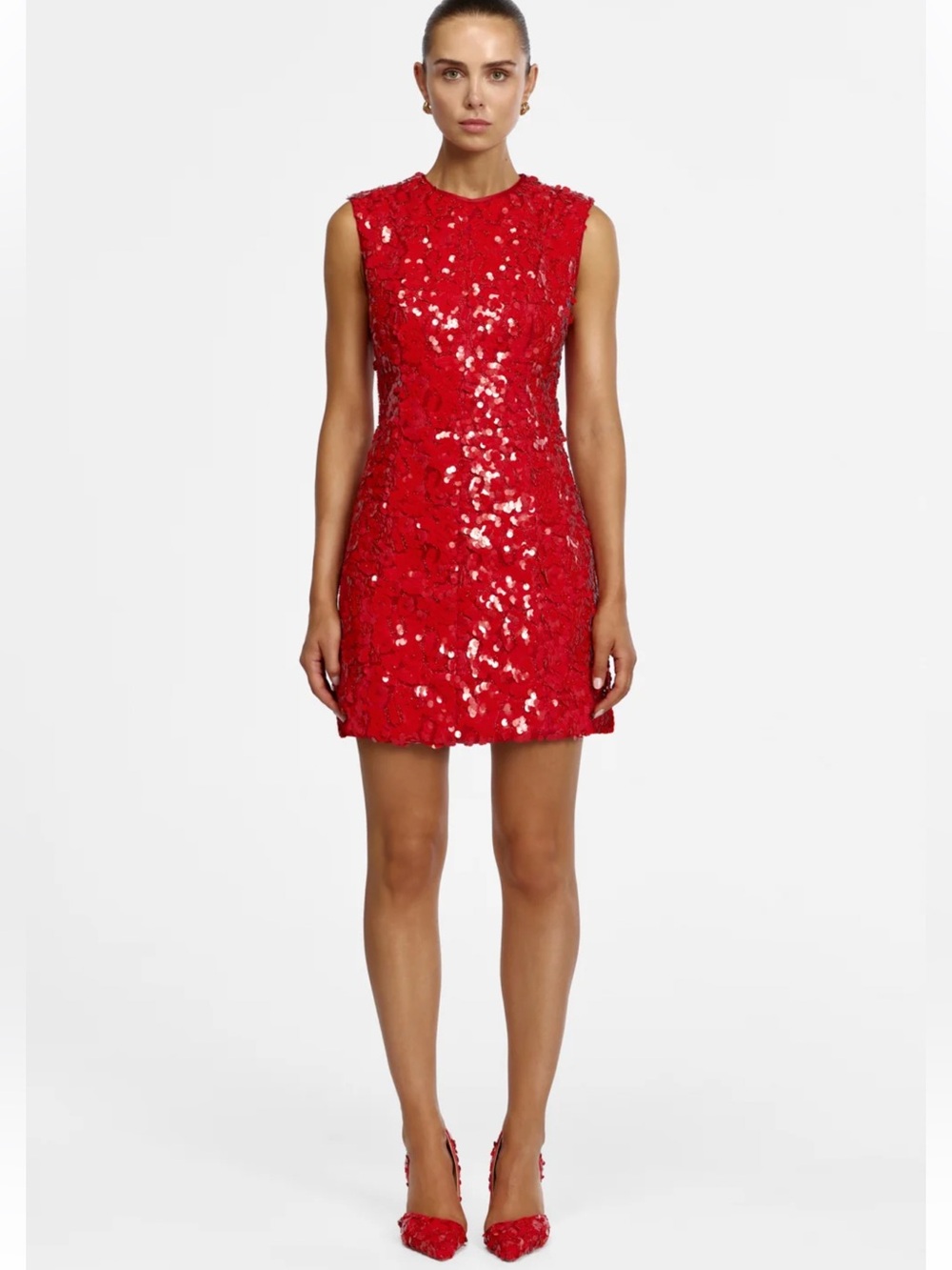 Acler Pryde mini dress Red Sequin Sleeveless Mini Dress, 6